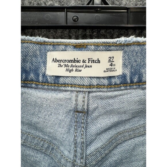 Abercrombie & Fitch Jeans Womens 27/4XS Short Light Wash 90s Relaxed High Rise - Picture 5 of 11
